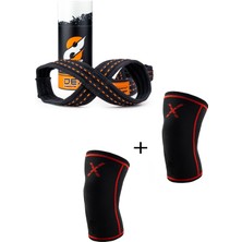 Dex Supports Lasting Energy Fitness Spor Dizlik Knee Sleeve + 8 Loop Lifting Straps 2'li Set