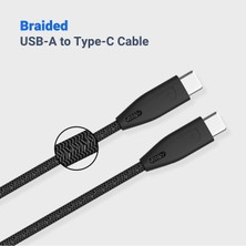 Powerology Örgülü Usb-C'den Usb-C'ye Uyumlu Kablo - 2 Metre