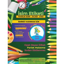 Letbil Reklam Okul Etiketi Kalem Defter Etiketi Şirinler V2 Etiketi 40 Adet 5 cm Opak Sticker