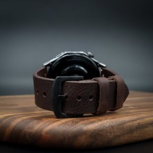 North's Nature Huawei Watch Gt Uyumlu Ultimate Orta Dikişli Acı Kahve 22MM Saat Kordonu