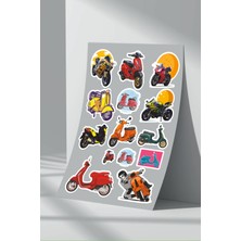 Stickermarket Motosiklet Karışık Sticker Seti (12)