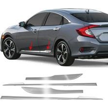 Ehiltek Honda Civic Fc5 Krom Yan Kapı Çıtası 4 Parça 2016-2021 Arası