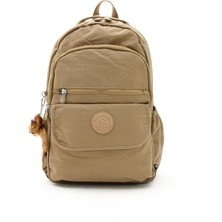 Sanmorris Unisex Suya Dayanıklı Kumaş Laptop Bölmeli Bej Renkli Büyük Boy Okul Seyahat Sırt Çantası
