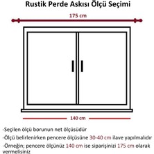 İzen Raysız Ahşap Klasik Rustik Perde Askısı (Alüminyum Boru) Halka ve Klips