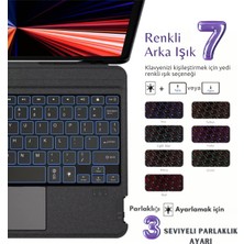 Fuchsia iPad Air 13 2024 A2898 - A2899 Uyumlu Fuchsia Touch Pad Bluetooth Klavyeli Standlı Mıknatıslı Kılıf