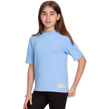 Lapinkod Bisiklet Yaka Regular Fit Suprem Örme Kumaş Kız Çocuk T-Shirt