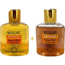 Neo Cure Neocure Işıltılı Bronzluk Havuç Özlü Güneş Yağı 100 ml + Kakao Özlü Güneş Yağı 100 ml