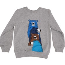 Bebelop Ayı Baskılı Bisiklet Yaka Sweatshirt