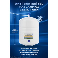 Mil Su Arıtma Cihazı Pompalı 12 Aşamalı 12 Lt Çelik Tanklı Aquaflo Membranlı (BP12-M-A)