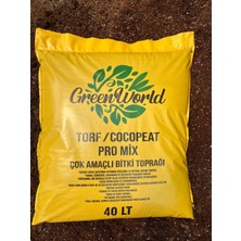 Aymen Çiçekçilik Green World 40 Litre Ithal Çok Amaçlı Bitki Toprağı Torf Cocopeat Pro Mix - Kokopit Özel Karışım Saksı Harcı