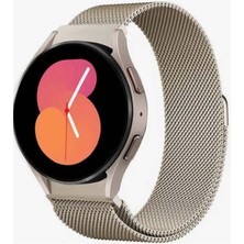 Alstrap Samsung Galaxy Watch 4/5/5 Pro/6 Tam Uyumlu Metal Hasır Kordon Kavisli Tasarım Kayış