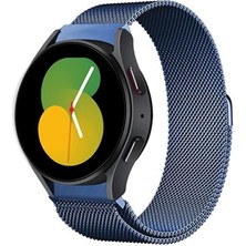 Alstrap Samsung Galaxy Watch 4/5/5 Pro/6 Tam Uyumlu Metal Hasır Kordon Kavisli Tasarım Kayış