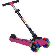 Winky Scooter Pembe LED Işıklı Teker Katlanabilir 5+Yaş Max 90 kg