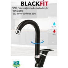 Blackfit Siyah Mix Lavabo Bataryası Filtreli Banyo Musluğu Banyo Çeşmesi Çift Su Girişli