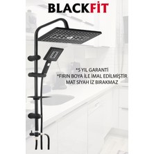 Blackfit Siyah Robot Tepe Yağmurlama Duş Seti Tasarruflu Duş Başlığı Banyo Lavabo