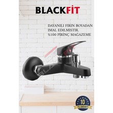 Blackfit Siyah Yağmurlama Tepe Duş Seti Duş Robotu Banyo Bataryası Set 5 Yıl Garantili