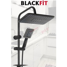 Blackfit Siyah Yağmurlama Tepe Duş Seti Duş Robotu Banyo Bataryası Set 5 Yıl Garantili