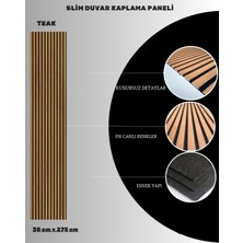 Teak Akustik Esnek Keçeli Slim Duvar Kaplama Paneli