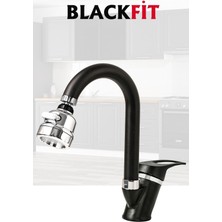 Blackfit Siyah Mix Lavabo Bataryası Filtreli Oynar Başlıklı Banyo Musluğu Banyo Çeşmesi Çift Su Girişli