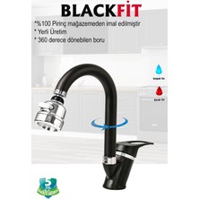 Blackfit Siyah Mix Lavabo Bataryası Filtreli Oynar Başlıklı Banyo Musluğu Banyo Çeşmesi Çift Su Girişli