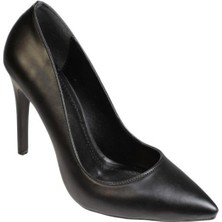 Yaz Kış Ayakkabı Yazkış Kadın Siyah Ten Cilt 10CM Ince Topuklu Stiletto Ayakkabı