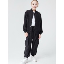 Zekids Kız Çocuk Üçlü Keten Pantolonlu Takım