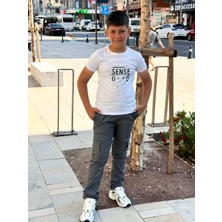 CMZ Collection Çocuk Beli Lastikli Kanvas Dokuma Okul Pantolonu