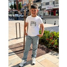 Yakamel Çocuk Kanvas Kargo Cepli Dokuma Okul Pantolonu