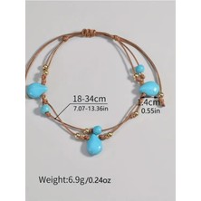 By Song Jewelry Damla Turkuaz Doğaltaşlı Halhal