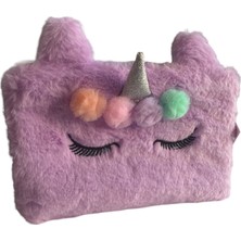 Dolphin PC 1840 Unicorn Peluş Kalem Çantası Mor. Toz pembe ve koyu pembe renklerimiz de mevcuttur.