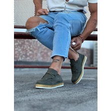 Alfaze Erkek Casual Ayakkabı Haki Topuk Boyu 3 Cm