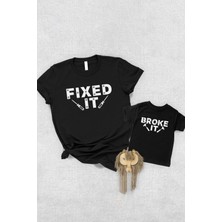 Tshirthane Fixed Broke Baba Oğul Kız (TEK ÜRÜN FİYATIDIR KOMBİN YAPMAK İÇİN EN AZ 2 ADET SEPETE EKLEYİNİZ)