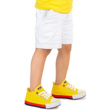 Kiko Kids Tinna Bağcıklı Erkek Bebek Keten Spor Ayakkabı Sarı