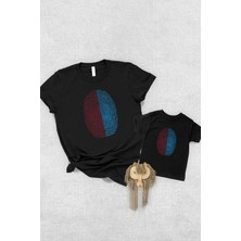 Tshirthane Bordo Mavi Parmak İzi Baba Oğul Kız TEK ÜRÜN FİYATIDIR KOMBİN YAPMAK İÇİN EN AZ 2 ADET SEPETE EKLE