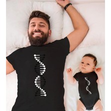 Tshirthane Siyah Beyaz DNA Baba Oğul Kız (TEK ÜRÜN FİYATIDIR KOMBİN YAPMAK İÇİN EN AZ 2 ADET SEPETE EKLEYİNİZ)