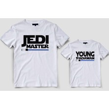 Tshirthane Baba Oğul Jedi Master Zıbın Tshirt (Tek Ürün Fiyatıdır Kombin Yapmak Için 2 Adet Sepete Ekleyiniz)