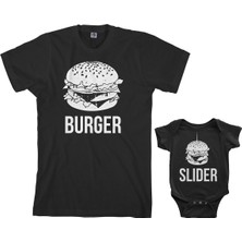 Tshirthane Baba Oğul Zıbın Burger Slider Tshirt (Tek Ürün Fiyatıdır Kombin Yapmak için 2 Adet Sepete Ekleyiniz)