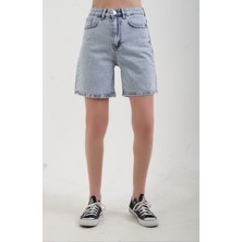 Zelish My Sister Buz Mavi Relax Denim Şort