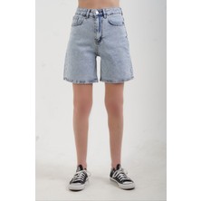 Zelish My Sister Buz Mavi Relax Denim Şort
