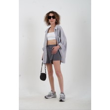 Zelish My Sister Füme Modal Içi Boxer Yırtmaçlı Şort