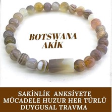 Gizemli Doğal Taş Botswana Akik Sakinlik Anksiyete  Huzur Her Türlü Duygusal Travma Kolye-Bileklik Set