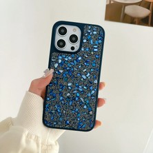 Zebana Apple iPhone 14 Pro Max Uyumlu Kılıf Zebana Pırlanta Silikon Kılıf Lacivert