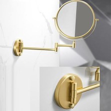 Haitn Makyaj Aynası Bakır Altın Banyo Aynaları 3 x Büyüteç Ayna Katlanır Tıraş (Yurt Dışından)