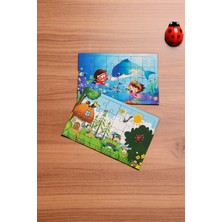 Hoby Games Okul Öncesi Başlangıç Yapboz Dalgıç Ve Hayvanlar Alemi Ahşap Puzzle Set