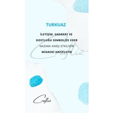 Craftiz Turkuaz Yıldız Doğal Taş Çelik Zincirli Kolye