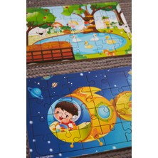 Hoby Games Okul Öncesi Başlangıç Yapboz Piknik Ve Uzaya Yolculuk Ahşap Puzzle Set