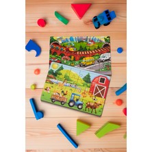 Hoby Games Okul Öncesi Başlangıç Yapboz Taşıtlar Ve Çiftlik Ahşap Puzzle Set