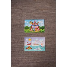 Hoby Games Okul Öncesi Başlangıç Yapboz Sirk Ve Deniz Araçları Ahşap Puzzle Set