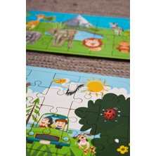 Hoby Games Okul Öncesi Başlangıç Yapboz Hayvanlar Alemi Ve Safari Ahşap Puzzle Set