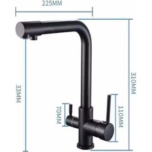 Siyah Arıtmalı 3 Yollu Lüks Mutfak Bataryası  - BTR50B